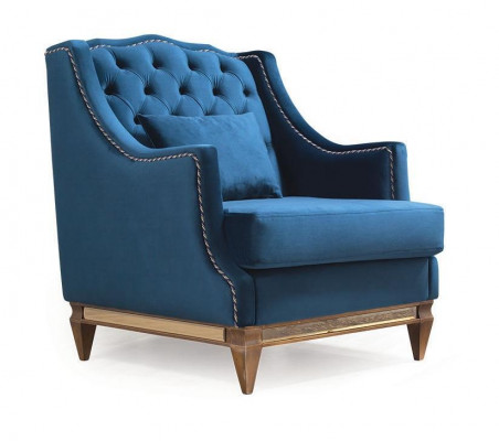 Blue he Luxury Chesterfield Armchair Living room Lounge Designer Furniture new