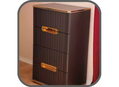 Chest of drawers 4 Drawer Sideboard Brown Gold Wood Wardrobe Bedroom