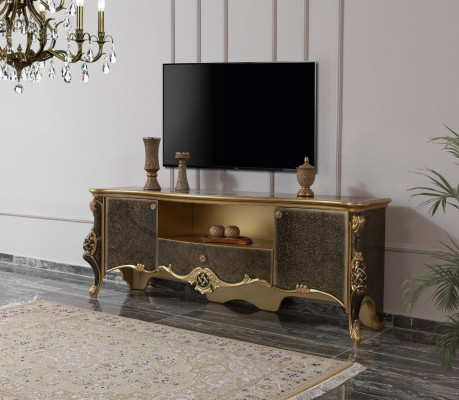 Sideboard Lowboard TV Stand TV Cabinet Wood Brown Living Room Table Luxury