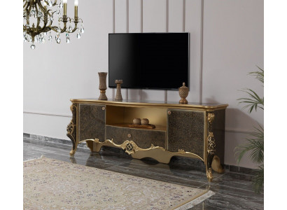 Sideboard Lowboard TV Stand TV Cabinet Wood Brown Living Room Table Luxury