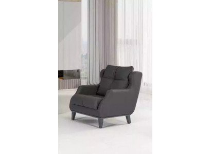 Study Armchair Style Modern Gray Upholstered Chair Designer Seat Furniture