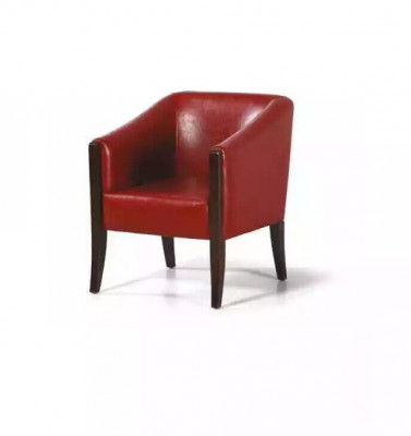 Red Armchair Textile Furniture Style Modern Office furniture Study room Design Wood