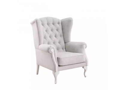 Armchair Seat Single Seater Design White Upholstery Living room Furniture TV Armchair