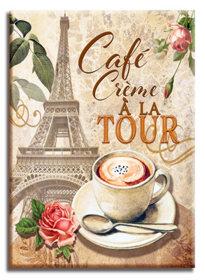 50s Print Picture Pictures Cafe Creme a la Tour Painting Art Abstract Retro G93461