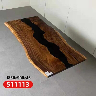 Table Epoxy resin Dining table Real Wood Solid Tables 183x90 River table