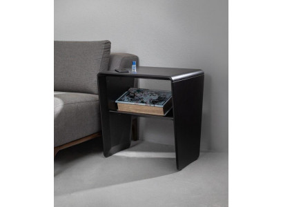 Black Stylish Bedside table Bedroom Wood Night Console Furniture