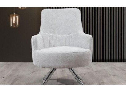 White Color 1-Seater Living room Fabric Armchair Modern Design Textile Material