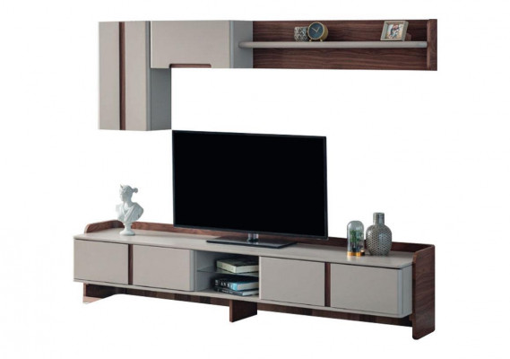 White Living room Wall unit Luxurious Furniture TV cabinet Lowboard Shelves Sideboard