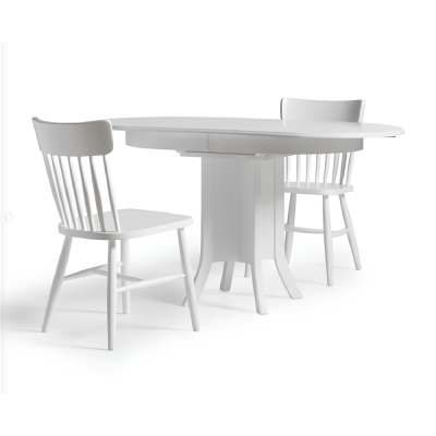 Dining chairs Group wooden chairs Kitchen chairs Set 6pcs White Wood