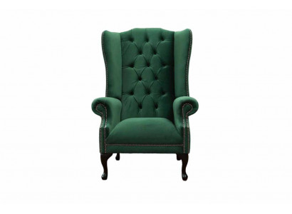 Green Wing Chair Armchair Design Upholstery Sofa Chesterfield Textile Living room