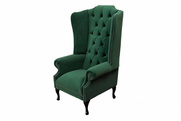 Green Wing Chair Armchair Design Upholstery Sofa Chesterfield Textile Living room