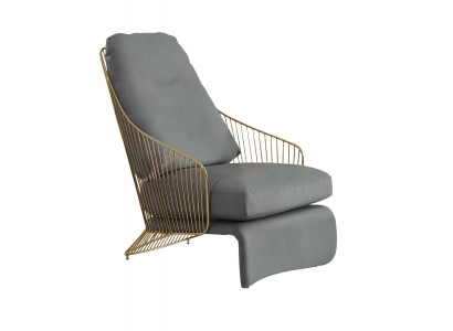 Luxury Designer Relaxation Chair Lounge Club Armchair Leather stainless steel Designfurniture