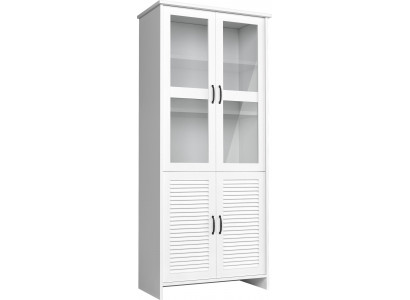 Wood Glass Wardrobe Display Cases Cabinets White Country House Tall Cabinet Display Case Wardrobe