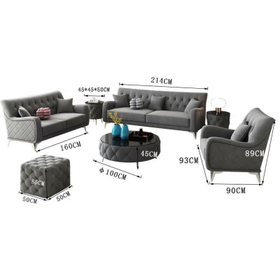 Sofa set 7 pieces. Set Sofa Seater Coffee table Couch Modern Sofas Velvet sofa new