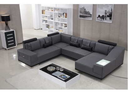 Corner sofa leather sofa Big xxl U-shape Living landscape decorative sofa couch suite