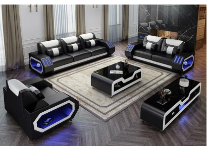 Leather sofa couch sofa set 3+2 suite design modern sofa seater new