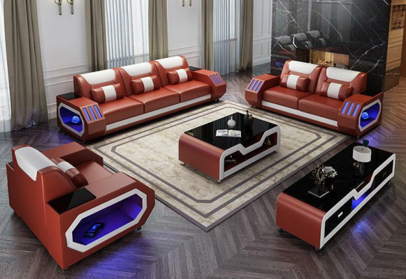 Leather sofa couch sofa set 3+2 suite design modern sofa seater new