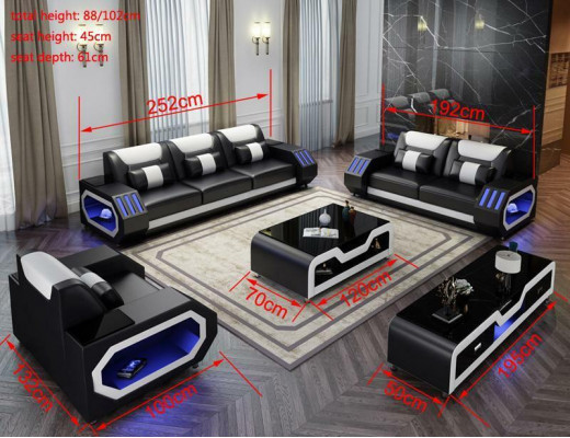 Leather sofa couch sofa set 3+2 suite design modern sofa seater new