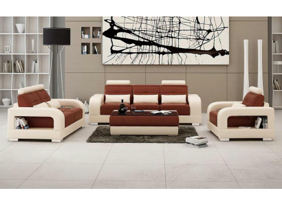 Modern leather sofa couch sofa set 3+2+1 sets design sofa home24