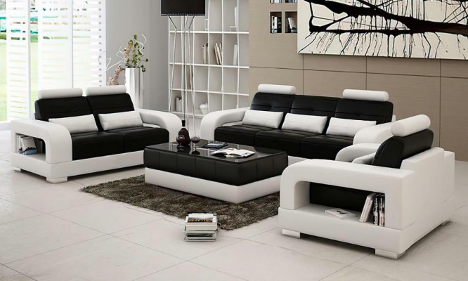 Modern leather sofa couch sofa set 3+2+1 sets design sofa home24