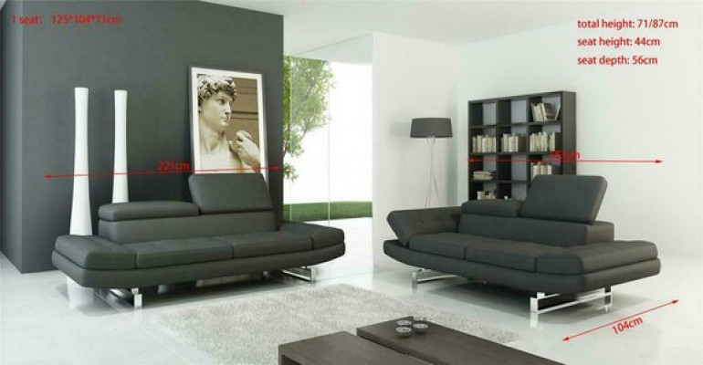 Leather sofa Couch Living landscape 3+2+1 Seater Suite Design Modern Sofa