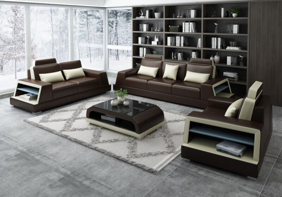 Modern Sofa set Couch Sofa Group Sets 311 Seater Leather Sofa