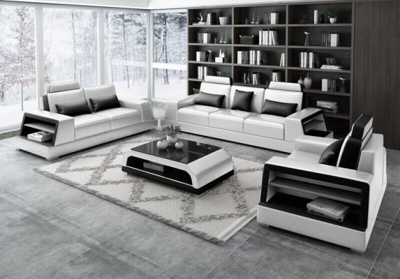 Modern Sofa set Couch Sofa Group Sets 311 Seater Leather Sofa