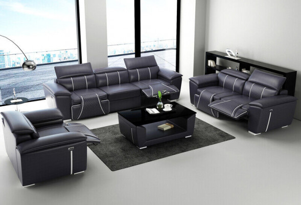 Luxury sofa set 2x 3 seater with furniture couch leather sofa Textile Group