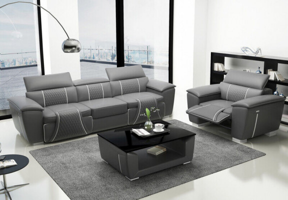 Luxury sofa set 2x 3 seater with furniture couch leather sofa Textile Group