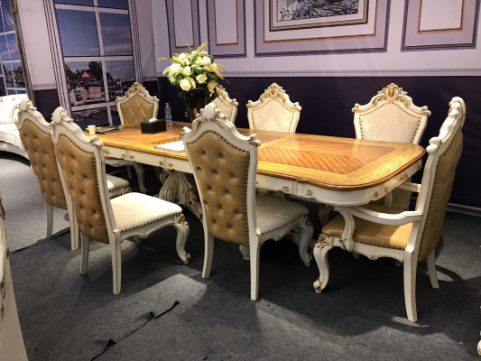 Royal Dining room Suite Baroque Rococo Table with 6x chairs