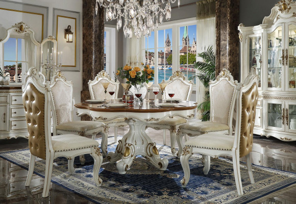 Royal Dining room Suite Baroque Rococo Style - Table & 8x Chesterfield chairs