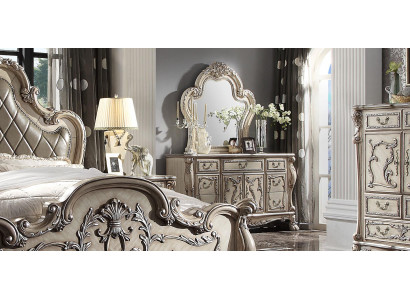 Mirror Chest of drawers Bedroom Wood Set Furniture Classic Chests of drawers 2pcs. Sideboard