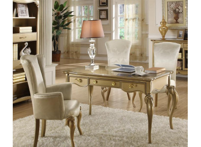 Office Set Furnishings Desk Suite Wood Table Armchair Baroque Rococo 2-piece.