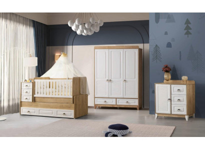 Complete Childrens room Set Bed Wardrobe Chest of drawers Helles 3tlg new