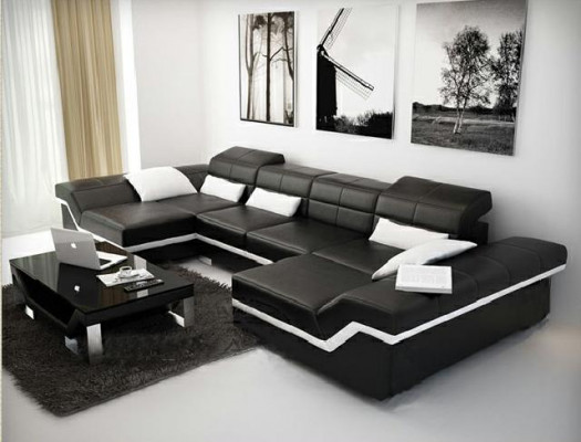 Big couch leather set Upholstery new leather sofa xxl sofa Corner sofa Living landscape