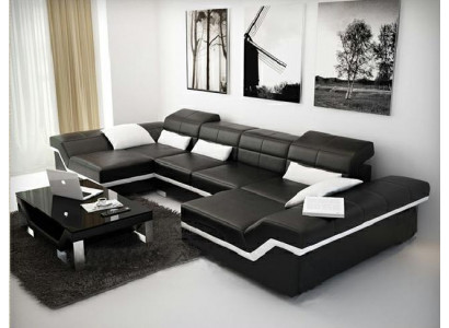 Big couch leather set Upholstery new leather sofa xxl sofa Corner sofa Living landscape