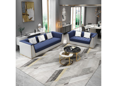 Blue and white Modern Sofa set 3+2 Living room Seater Luxury Couches