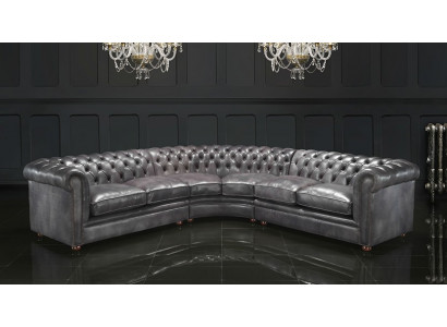 Chesterfield Corner sofa Corner sofa Designer Sofa Couch Velvet Leather Sofa Vintage 2016-14