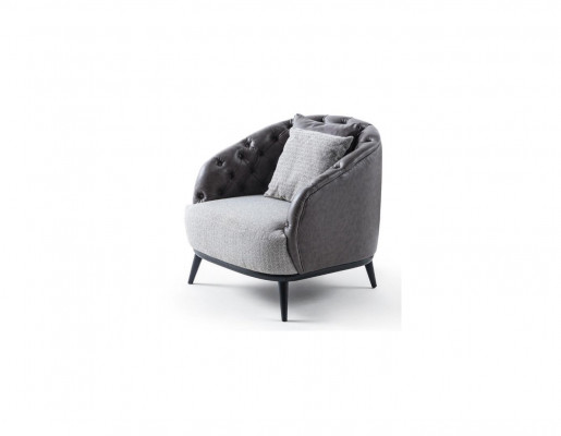 Design Armchair Single Seater 1 Seater Fabric Armchair Gray Design Chesterfield