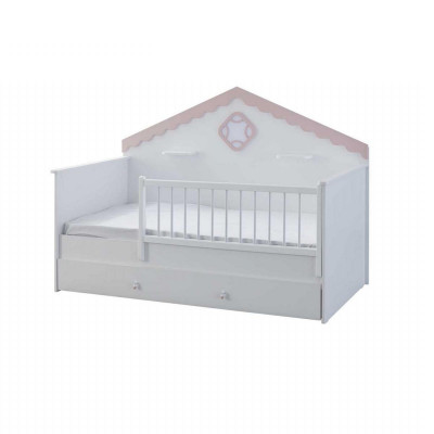 Children's Playpen Bed Crib White Wood Bed Modern