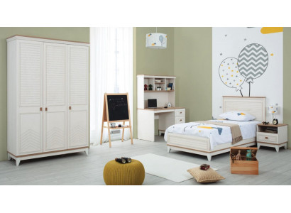 Childrens bed Bedroom Sets Youth bed White Wood Suite 4-piece bed