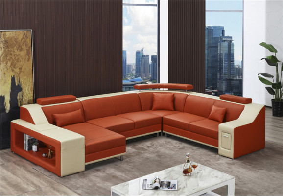 Corner sofa Sofa Living landscape U-shape Upholstery Couch Leather sofa Sofas Leather sofas new