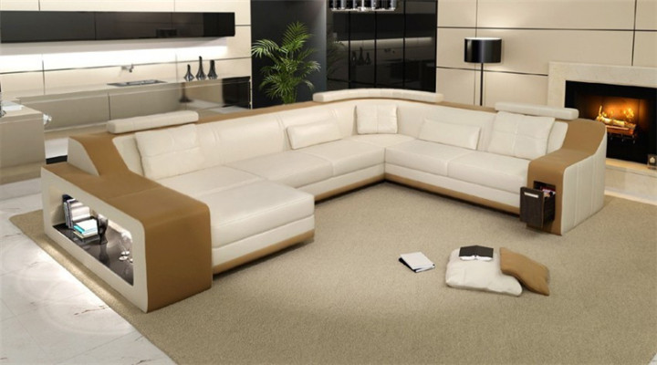 Corner sofa Sofa Living landscape U-shape Upholstery Couch Leather sofa Sofas Leather sofas new