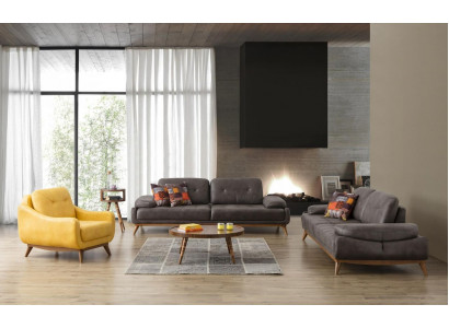 Stylish living room designer suite three-seater modern armchair 2 pieces