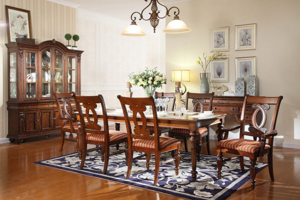 Set Dining room table Dining table 4x chairs 2x chairs VitrineDining set 8 pieces