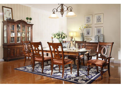 Set Dining room table Dining table 4x chairs 2x chairs VitrineDining set 8 pieces