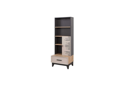 Bookshelf Wardrobe Childrens room Shelf Wood Wooden Cabinet Gray Office