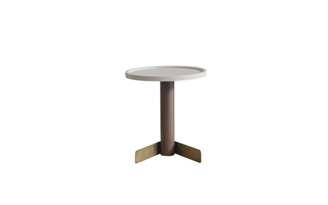 White Side table Living room tables Modern Wood round table wooden base