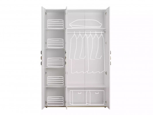 Wardrobe KinderClothes cupboard Kinderfurniture Childrens room Wood White