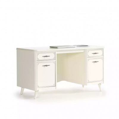 2-piece Desk Computer desk Wood Bookshelf White Children's room